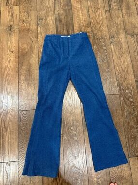Classic High-Rise Blue Flared Pants